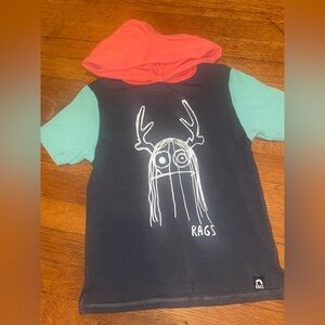 Rags to Raches tshirt t-shirt Trinny monster hooded 3-4 year short sleeve